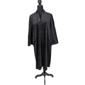 Culture Denmark Charcoal Gray Corduroy V-Neck Sack Dress Medium - 100% Cotton